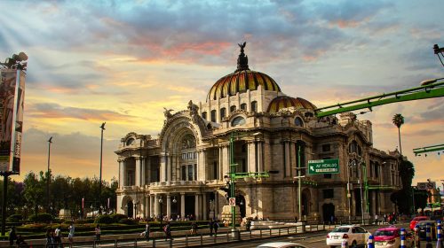 mexico city, sunset, architecture, city, urban, nature, mexico, fine arts, palace, central axis, afternoon, museum